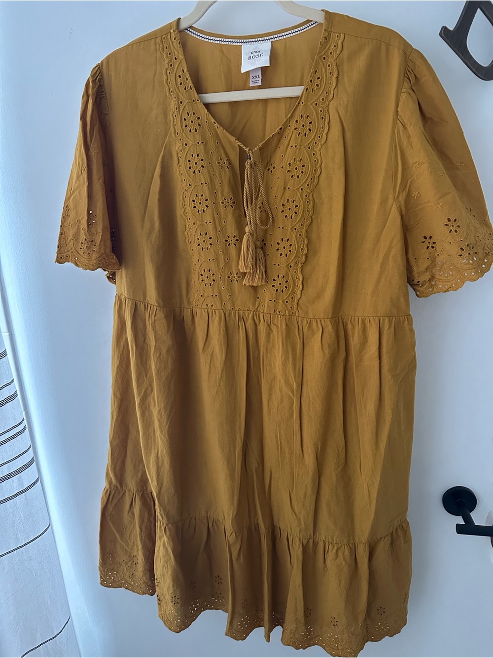 Knox Rose Mustard Eyelet Mini Dress